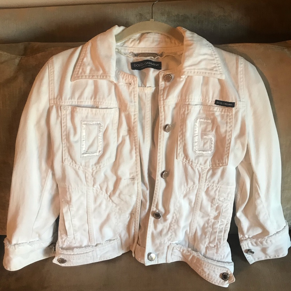 Dolce & Gabbana white denim jacket